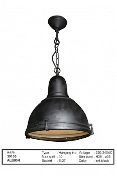 Albion hanglamp antiek zwart - 1