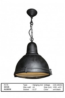 Albion hanglamp antiek zwart