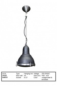 Savoy hanglamp antiek zwart - 0