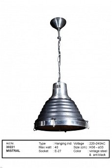 Mistral hanglamp antiek zwart