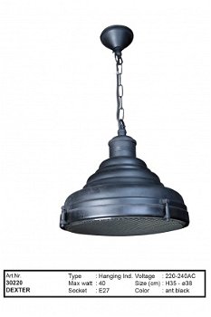 Dexter hanglamp antiek zwart - 1