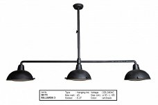 Billiards 3 hanglamp antiek zwart