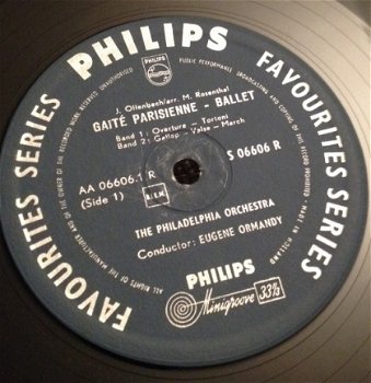 Offenbach, Pariser Konfetti Ballettszenen-Vinyl LP (10 '' / 25 cm) MINIGROOVE Philips S 06606 R - 2
