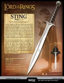 United Cutlery The Hobbit Sting Sword Bilbo UC2892 - 6