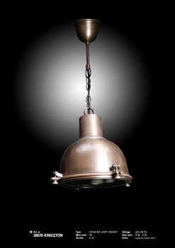 Kingston hanglamp vintage steel antiek donker koper - 1