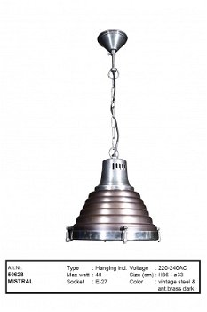 Mistral hanglamp antiek donker koper - 1
