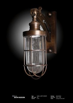 Hudson muurlamp antiek donker koper - 2