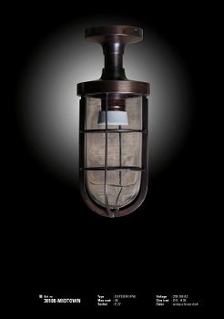 Midtown hanglamp antiek donker koper plafondlamp - 1