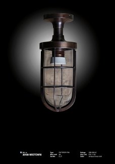 Midtown hanglamp antiek donker koper plafondlamp