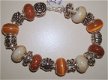 Pandora Style armband met edelsteenbedels in roze-fuchsia - 3 - Thumbnail