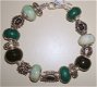 Pandora Style armband met turquoise natuursteenbedels - 5 - Thumbnail