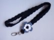 ** Gehaakt keycord polkadot (donkerblauw) - 0 - Thumbnail