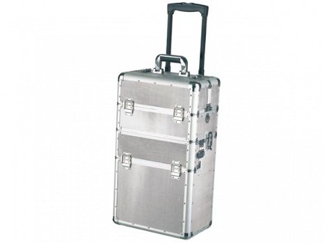 Beautycase, visagie locatie koffer, aluminium trolley - 1