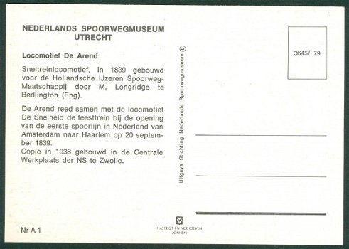 NEDERLAND Hollandsche IJzeren Spoorwegmaatschappij (HIJSM), De Arend (Nederlands Spoorwegmuseum) - 2