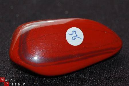 #56 Rode Jaspis Red Jasper Knuffel trommelsteen - 1