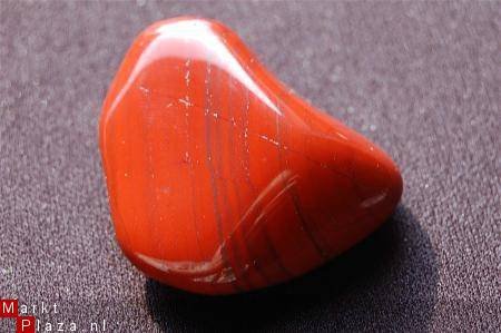 #53 Rode Jaspis Red Jasper Knuffel trommelsteen - 1