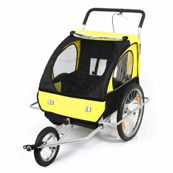 Fietskar jogger 2 in 1 geel-zwart - 3