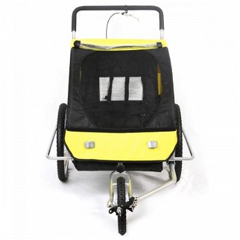 Fietskar jogger 2 in 1 geel-zwart - 4