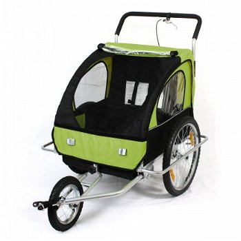 Fietskar jogger 2 in 1 groen-zwart - 3