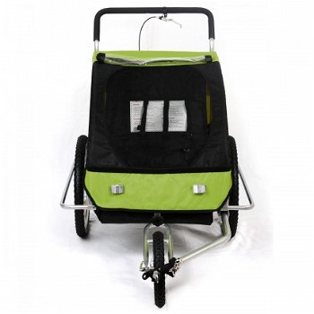 Fietskar jogger 2 in 1 groen-zwart - 4