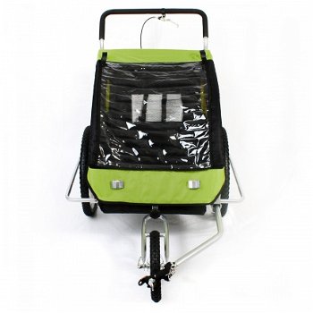 Fietskar jogger 2 in 1 groen-zwart - 5