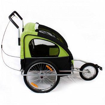 Fietskar jogger 2 in 1 groen-zwart - 6