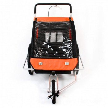 Fietskar jogger 2 in 1 oranje-zwart - 5