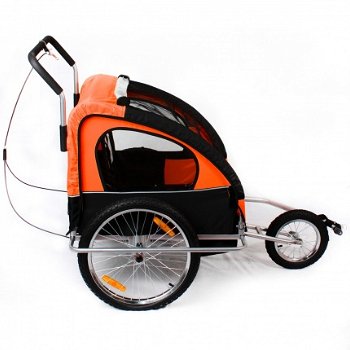 Fietskar jogger 2 in 1 oranje-zwart - 6