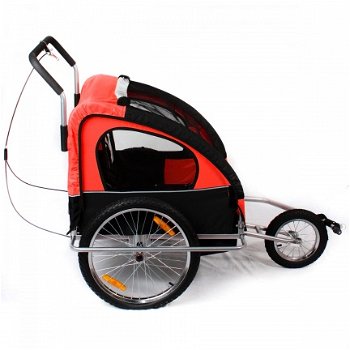 Fietskar jogger 2 in 1 rood-zwart - 6