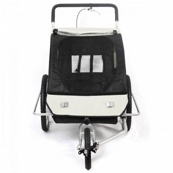 Fietskar jogger 2 in 1 wit-zwart - 4