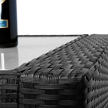 Loungeset barset 13-delig zwart incl. krukken & kussens - 110cm - 4