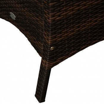 Loungeset 17-delig bruin-zwart met houten tafelblad incl. kussens - 5