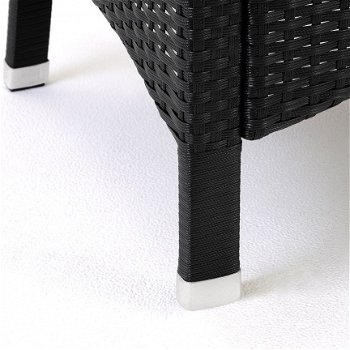 Loungeset 17-delig zwart met houten tafelblad incl. kussens - 4