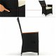 Loungeset 17-delig zwart met houten tafelblad en verstelbare rugleuning incl. kussens - 5 - Thumbnail