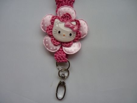 ** Gehaakt keycord Hello Kitty (roze) - Afbeelding 2