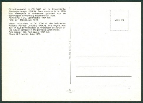 INDONESIË & NEDERLANDS INDIË Perusahaan Jawatan Kereta Api (PJKA), stoomloc van Werkspoor-Amsterdam - 2