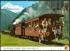 OOSTENRIJK Zillertaler Verkehrsbetriebe AG, houten rijtuigen met stoomloc 3 (Strass im Zillertal '81