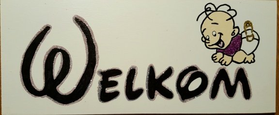 Geboortebord Ooievaar Frankie MET GRATIS oorbellen. Ook Ooievaarsnesten - Afbeelding 6
