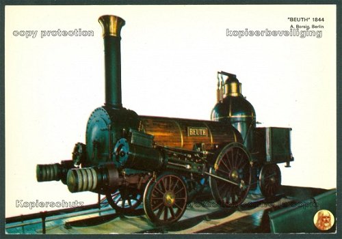 DUITSLAND Berlin-Anhaltischen Eisenbahn, stoomloc van J F A Borsig (Berlijn) Beuth uit 1844 () - 1