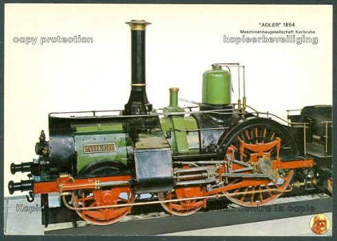 DUITSLAND Großherzoglich Badische Staatseisenbahn, stoomloc Badische IX-serie Adler uit 1854 - 1