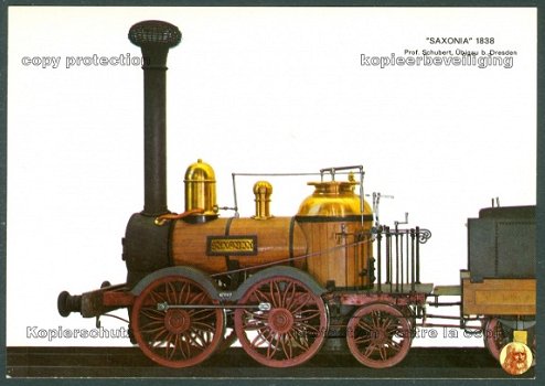 DUITSLAND Leipzig-Dresdner Eisenbahn-Compagnie (LDE), stoomloc Saxonia uit 1838 - 1
