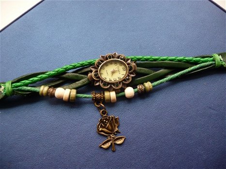 Horloge met armband groen - 1