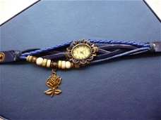 Horloge met armband blauw