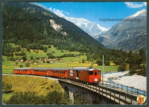 ZWITSERLAND Furka-Oberalp Bahn (FO), elec. tandrad-smalspoor-loc Deh 4-4 I-serie (Fiesch 1981) - 1