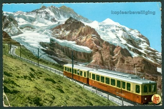 ZWITSERLAND Jungfraubahn (JB), tandradbaan met elec. motorwagen BDhe 2-4-serie Nr 202 uit 1955 () - 1