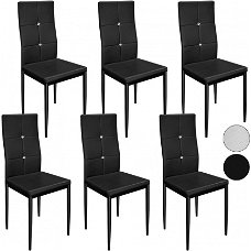 Eetkamerstoelen Blitz zwart set van 6 stoelen