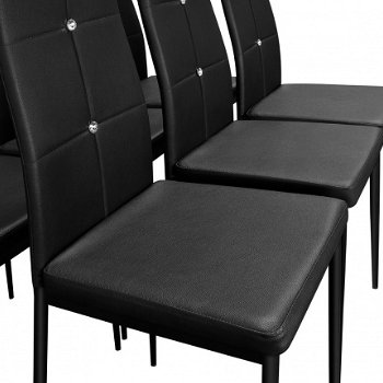 Eetkamerstoelen Blitz zwart set van 6 stoelen - 2