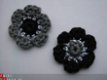 ** 2 gehaakte bloemetjes Silverline (zwart/antraciet) - 0 - Thumbnail