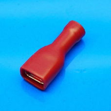 Vlaksteekhuls Rood Geisoleerd 6,4X0,8 Mm-50 Stuks