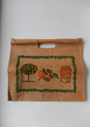 Vintage boodschappentas linnen stramien - nr. 1